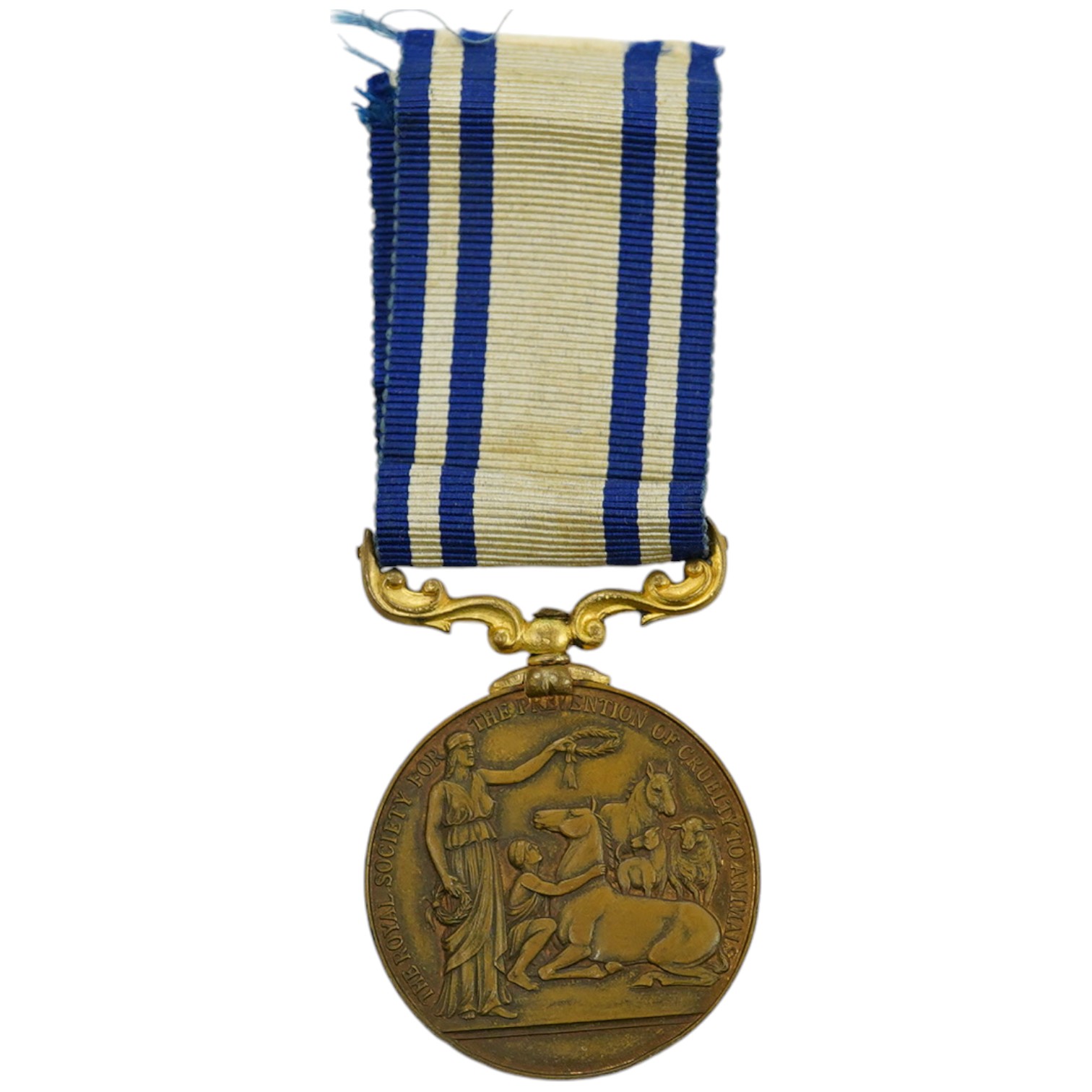 A bronze RSPCA Medal for Meritorious Service to Animals, to Monsieur Desire Villeval